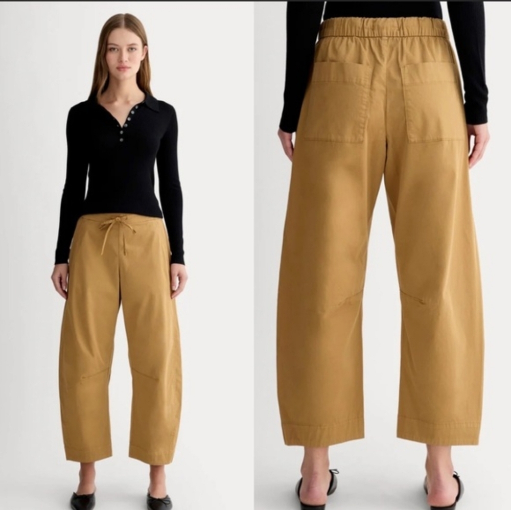 Everlane Wide-Leg Cropped Utility Pants in Camel